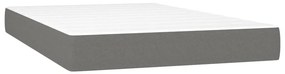 vidaXL Κρεβάτι Boxspring με Στρώμα &amp; LED Σκ.Γκρι 120x200 εκ Υφασμάτινο