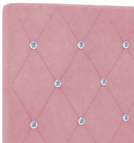 vidaXL Βελούδινο Κεφαλάρι Argyle με κεφαλάρι Ροζ 90 cm Βελούδο