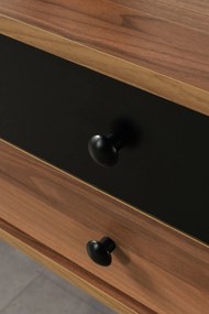 Συρταριέρα Καρυδί / Μαύρο RUVA 80x36x50