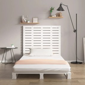 vidaXL Κεφαλάρι Τοίχου Λευκό 146x3x91,5 εκ. από Μασίφ Ξύλο Πεύκου