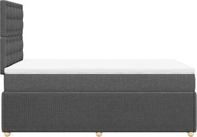 vidaXL Κρεβάτι Boxspring με Στρώμα Σκούρο Γκρι 120x200 εκ. Υφασμάτινο