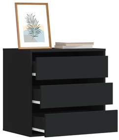 Συρταριέρα Γωνιακή Μαύρη 60x41x58 εκ. από Επεξεργασμένο Ξύλο