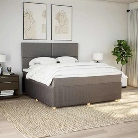 vidaXL Κρεβάτι Boxspring με Στρώμα Taupe 180x200 εκ. Υφασμάτινο