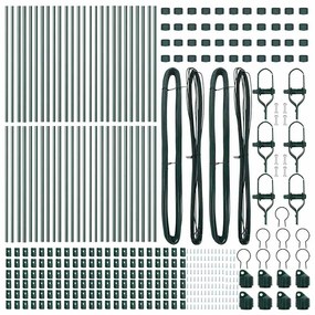 vidaXL Κολώνες ΦENCE 52 τεμάχια Πράσινο Ø32 mm 80 cm Γαλβανισμένο Ατσάλι