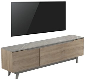 Έπιπλο τηλεόρασης Kasandra pakoworld μπεζ μαρμάρου-sonoma 180x35x48.5εκ