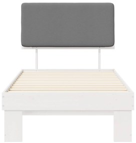 vidaXL Σκελετός Κρεβατιού με Επενδεδυμένο Κεφαλάρι Ανοιχτό γκρι