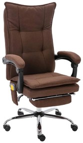 vidaXL Πολυθρόνα Γραφείου Μασάζ Καφέ Υφασμάτινη