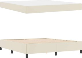 vidaXL Σκελετός Κρεβατιού με στρώμα Κρεμ 180 x 200 cm ύφασμα