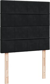 vidaXL Κρεβάτι Boxspring με Στρώμα Μαύρο 90x190 εκ. Βελούδινο