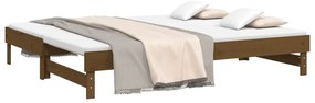 vidaXL Καναπές Κρεβάτι Συρόμενος Μελί 2x(100x200) εκ. από Μασίφ Πεύκο