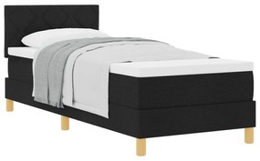 vidaXL Κρεβάτι με Βάση και Στρώμα Μαύρο 80x200 εκ Ύφασμα
