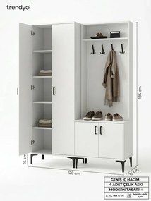 Stewehome Ντουλάπα 2 θυρών Λευκό 120x184x184 cm