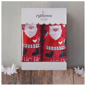 ΣΕΤ ΠΕΤΣΕΤΕΣ ΧΕΡΙΩΝ 2 ΤΜΧ ΚΟΥΤΙ RYTHMOS CHRISTMAS TERRY GIFT SET (1) ΑΓΙΟΣ ΒΑΣΙΛΗΣ 2(30X50) ΚΟΚΚΙΝΟ-ΚΟΚΚΙΝΟ