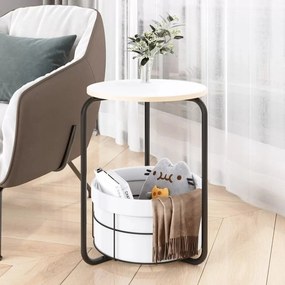 Stewehome Βοηθητικό Τραπεζάκι με Αποθηκευτικό Χώρο / Λευκό 42x60x60 cm