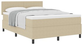 vidaXL Κρεβάτι με Στρώμα Ανοιχτό Πράσινο Γκρι 140x200 εκ. Ύφασμα Κορντούρας