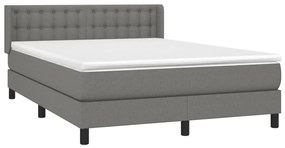 ΚΡΕΒΑΤΙ BOXSPRING ΜΕ ΣΤΡΩΜΑ ΣΚΟΥΡΟ ΓΚΡΙ 140X190 ΕΚ. ΥΦΑΣΜΑΤΙΝΟ 3130026