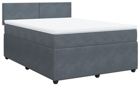 ΚΡΕΒΑΤΙ BOXSPRING ΜΕ ΣΤΡΩΜΑ ΣΚΟΥΡΟ ΓΚΡΙ 160X200 ΕΚ. ΒΕΛΟΥΔΙΝΟ 3290077