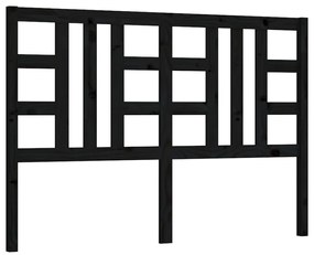 vidaXL Κεφαλάρι Κρεβατιού Μαύρο 126 x 4 x 100 εκ. Μασίφ Ξύλο Πεύκου