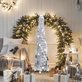 vidaXL Τεχνητά χριστουγεννιάτικα δέντρα PET Silver