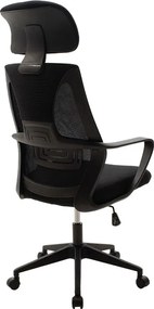 Καρέκλα γραφείου διευθυντή Dolphin pakoworld με ύφασμα mesh χρώμα μαύρο