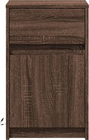 vidaXL Κομοδίνο με Φώτα LED Καφέ Δρυς Επεξεργασμένο Ξύλο
