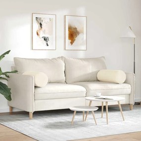 vidaXL Μαξιλάρια Στήριγμα 2 pcs Κρεμ Ø 25 x 70 cm Υφασμάτινο Κορντουρά