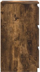 vidaXL Κομοδίνα 2 τεμ. Καπνιστή Δρυς 40x35x62,5 εκ. Επεξεργασμένο Ξύλο