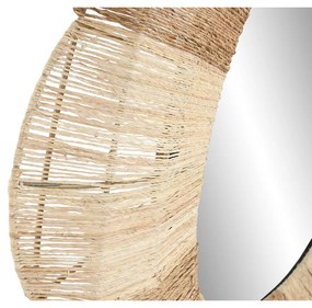 Τοίχο καθρέφτη Home ESPRIT Καφέ Φυσικό Boho 87 X 8 X 87 CM