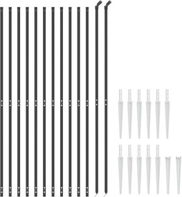 vidaXL Συρματόπλεγμα Περίφραξης Ανθρακί 1,8 x 25 μ. με Καρφωτές Βάσεις