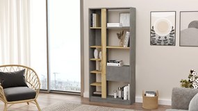Βιβλιοθήκη "VIANA" σε χρώμα felt/γκρι 76x25x160