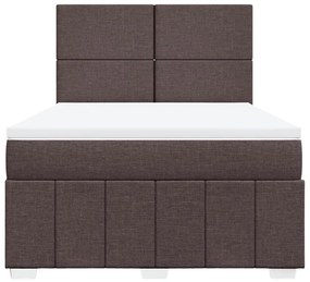 Κρεβάτι Boxspring με Στρώμα Σκούρο Καφέ 160x200 εκ Υφασμάτινο - Καφέ