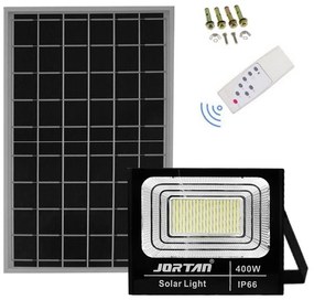Led Αδιάβροχος Ηλιακός Προβολέας 400W 30400LM με Πάνελ και Τηλεχειριστήριο Jortan JT-BJ400W