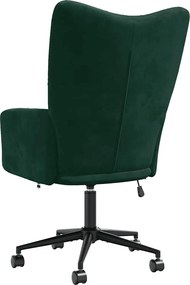 vidaXL Πολυθρόνα Relax Σκούρο Πράσινο Βελούδινη