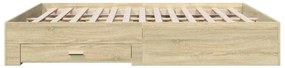 vidaXL Πλαίσιο Κρεβατιού με συρτάρια Sonoma Δρυς 200x200εκ. Επεξ. Ξύλο