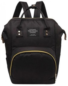 Τσάντα Μωρού Πλάτης B-70 40x24x16 Black Living Traveling Share Ύφασμα