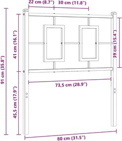 vidaXL Κεφαλάρι Μεταλλικό με Αντικατάσταση Λευκό 75 εκ.
