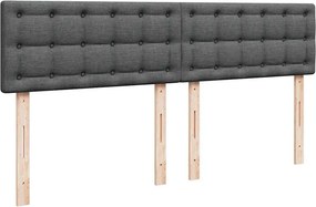 vidaXL Κρεβάτι Boxspring με Στρώμα Σκούρο Γκρι 180x200 εκ Υφασμάτιν