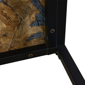 Τραπεζάκι Σαλονιού 60 x 60 x 40 εκ. από Ξύλο Teak και Ρητίνη - Μαύρο