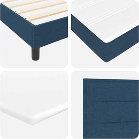 vidaXL Κρεβάτι με ελατήρια με στρώμα Μπλε 100 x 200 cm ύφασμα