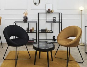 ΚΑΡΈΚΛΕΣ &amp; ΠΟΛΥΘΡΌΝΕΣ ROUND VELVET ARMCHAIR GIULIA BLACK HD0065