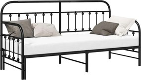vidaXL Σκελετός κρεβατιού ημέρας Μαύρο 80 x 200 cm