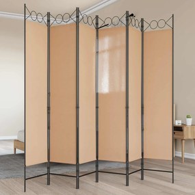 vidaXL Διαχωριστικό Δωματίου 6-Πάνελ Μπεζ 240 x 200 cm Ύφασμα