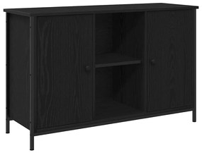 vidaXL ντουλάπι τηλεόρασης  Μαύρης Δρυός 101x35x65 εκ Επεξεργασμένο Ξύλο και Χάλυβας