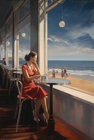 Αφίσα Contemplation Girl in style of Edward Hopper