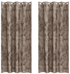 vidaXL Κουρτίνα με κουρτίνες 2 pcs Καπουτσίνο 260 x 140 εκ. Βελούδο