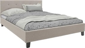 Κρεβάτι Mago pakoworld ύφασμα εκρού 150x200εκ