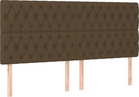 vidaXL Κρεβάτι Boxspring με Στρώμα Σκούρο Καφέ 180x200 εκ Υφασμάτινο
