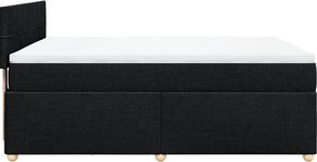 vidaXL Κρεβάτι Boxspring με Στρώμα Μαύρο 160x200 εκ. Υφασμάτινο