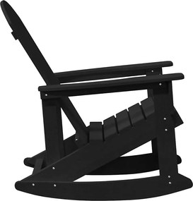 vidaXL Καρέκλες Ροκάντας Adirondack 2 pcs Μαύρο HDPE