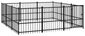 Κλουβί Σκύλου Εξωτερικού Χώρου 8,47 μ² από Ατσάλι - Μαύρο